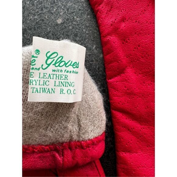 Van Real red leather gloves size S - Picture 4 of 5